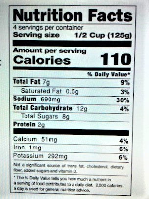 Robusto Hearty Marinara Sauce Nutrition Facts