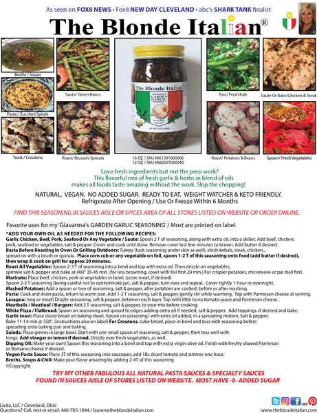 Giavanna's Garden Garlic Seasoning Flyer