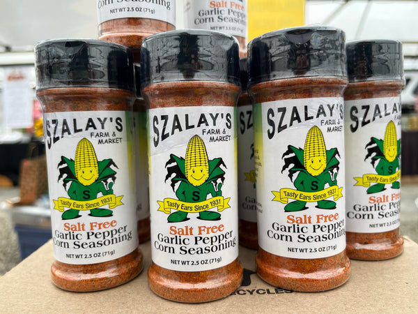 Szalay’s Salt Free (non-spicy) Garlic Pepper Corn Seasoning 2 jar set / Summer Special / Shipping Included