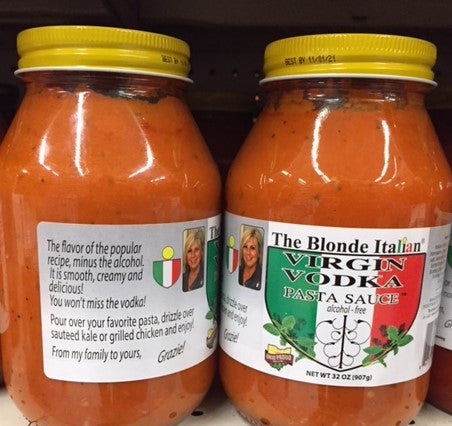 Low Carb / Zero Added Sugar Vodka Sauce Virgin Vodka Pasta Sauce Alcohol-Free 32 oz 2 JAR SET / Shipping Included / Single 32 oz jars available at Gibbs Butcher Block and K&K Westpark