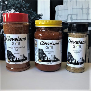 Grilling Set Trio (no gift box) / Chipotle Pepper Sauce, Garlic Pepper Blend Rub, Steak & Burger / Shipping Included