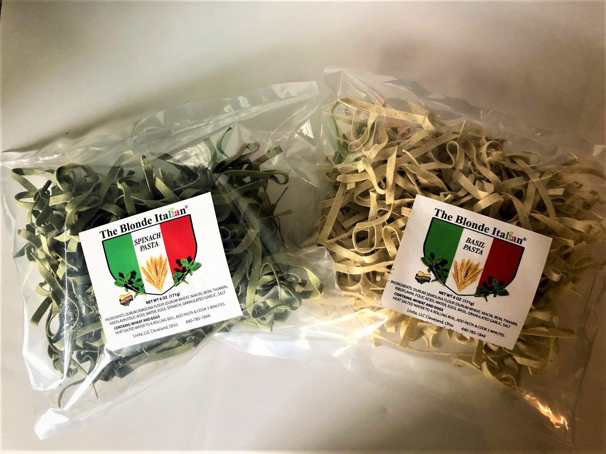 Pasta 2 flavors / Basil and Spinach Fettucine